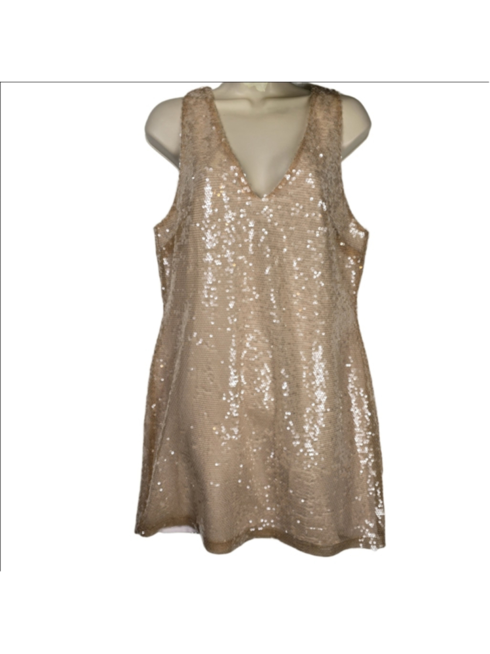 Women's A New Day Cream Sequin Mini Dress Small